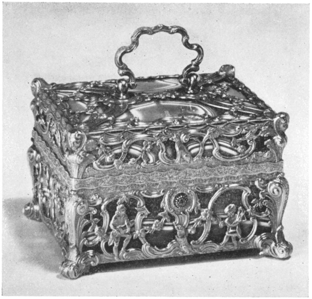 ABOVE: Jewel casket with figures of birds, animals, and musicians. H.