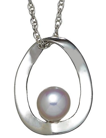 with white pearl only. Sterling silver pendant.