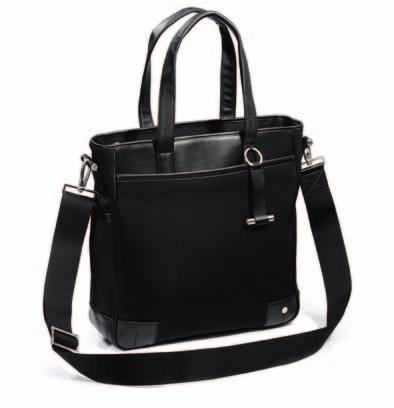Non coloured Pin on outer part. Design element in leather strap. Size: Length: 40 cm, Width: 8,5 cm Black 80 22 2 147 075 Tote Bag. Tote bag in leather/nylon combination in black.