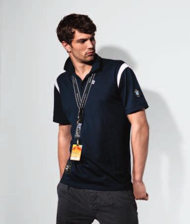 Men s Motorsport Polo Shirt. Classic dark blue polo shirt with contrasting white inserts for a sporty look. Contemporary 5-button placket.