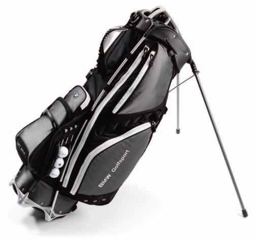Golf Bag*. 9-inch bag with generous interior dimensions and numerous storage compartments for scorecards, golf balls etc. as well as a weatherproof, lined compartment for valuables.