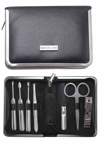 Manicure Sets Black Manicure Set 7pc set with Chiropody Pliers in