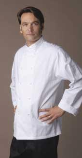 crossover collar chef s jacket Crossover collar with white self