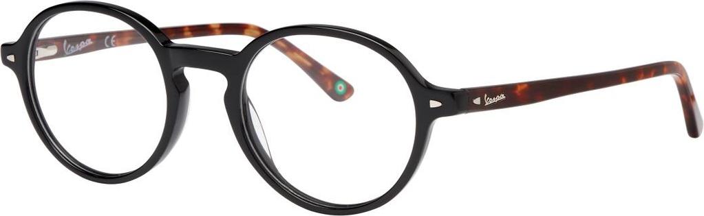 VP21BZ - PX An all acetate frame with a very rounded and thin front shape. The temples are also worked in a thin style with a Vespa logo inserted with a foil.