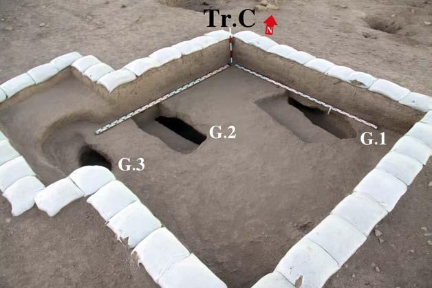 Short fieldwork reports 85 Figure 2. Locations of graves excavated in 2017, Trench C. In total, five new burials were found (two in trench B and three in trench C).