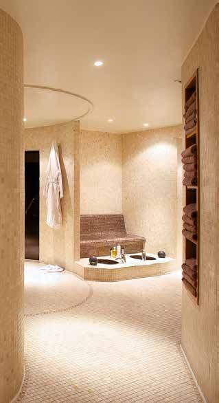 Toxins are eliminated and sinuses are cleared through wet heat, with skin left hydrated and glowing. Salt Grotto A mosaic decorated room that fills with a mist containing mineral salts.
