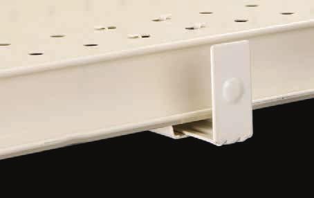 perforated shelf holes 1 1 /2" H x 3 /4" W mounting area Compatible with Sign Holders/Adapters Attach