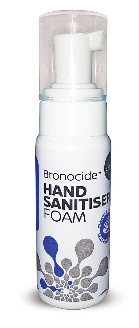 HAND SANITISER FOAM NO WATER REQUIRED CLEANS & PROTECTS KILLS 99,99% GERMS INCORPORATES SKIN PROTECTION In any situation where there is no access to water and sanitised hands are a must.