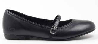 Shoes must be plain black polished leather (examples A to