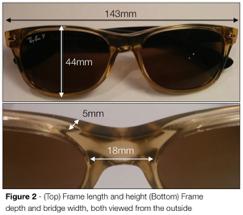 rest of the sunglasses is built off of; the lenses within the two hollow eyelets of the frame, the hinges that sprout off from the two opposing ends, which in turn connect to the two temples that