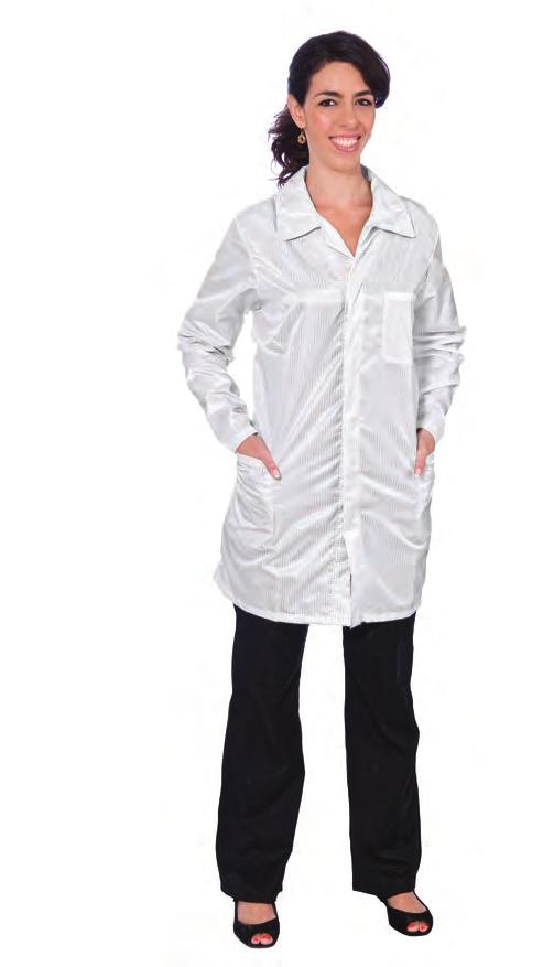 (CRC01) Class 1000 ESD clean room smock Easy snaps fastening, hidden snaps