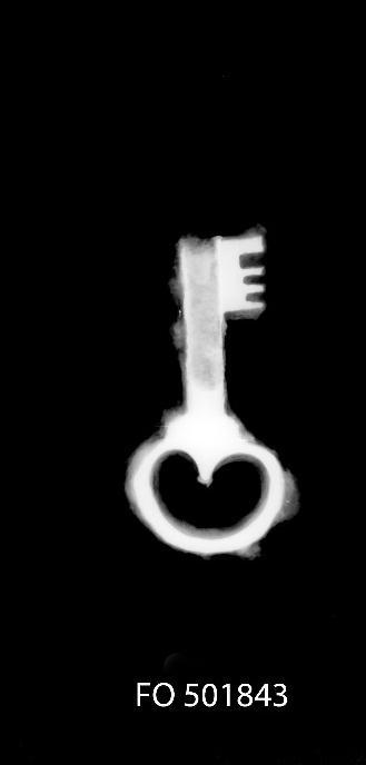 Fig. 20. Iron key dating from the Late post medieval period (FO501843).