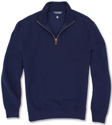MEN S APPAREL GOLF MERINO ½ ZIP $185.00 DESCRIPTION: 100% Merino; Classic pullover with washable suede detailed exposed on hidden placket.