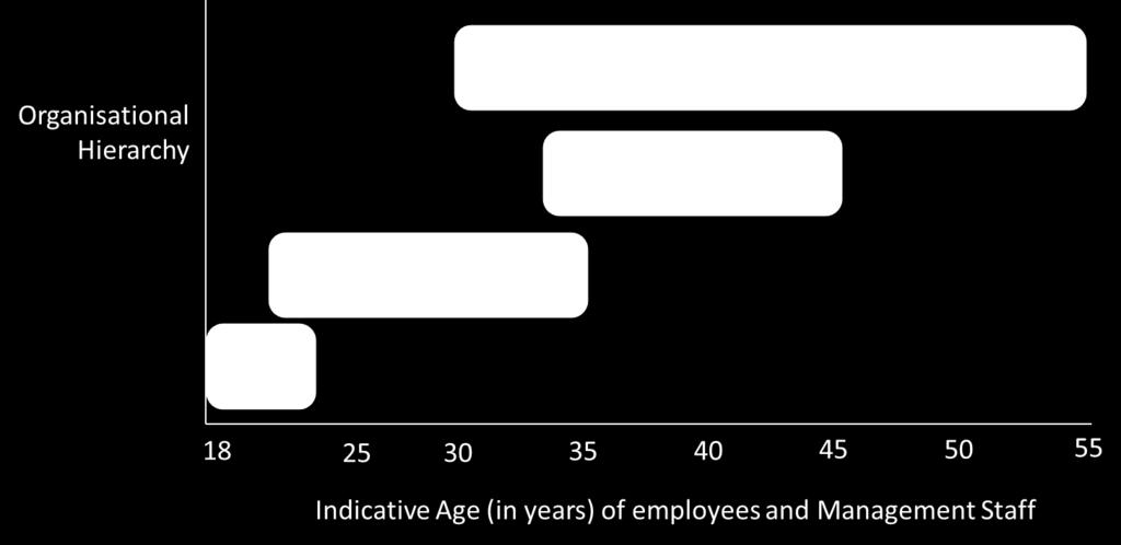 2.2 Average age of Workforce: Average age of the workforce is in the range of 23-25 years.