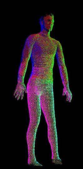 Figure 8: 3-dimensional point cloud set. Note: From An Introduction to the Body Measurement System for Mass Customized Clothing, by [TC] 2, 2004a. Available on-line at http://www.techexchange.
