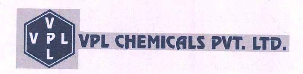 Trade Marks Journal No: 1809, 07/08/2017 Class 1 3076745 13/10/2015 VPL CHEMICALS PVT.LTD trading as ;VPL CHEMICALS PVT.LTD NO.