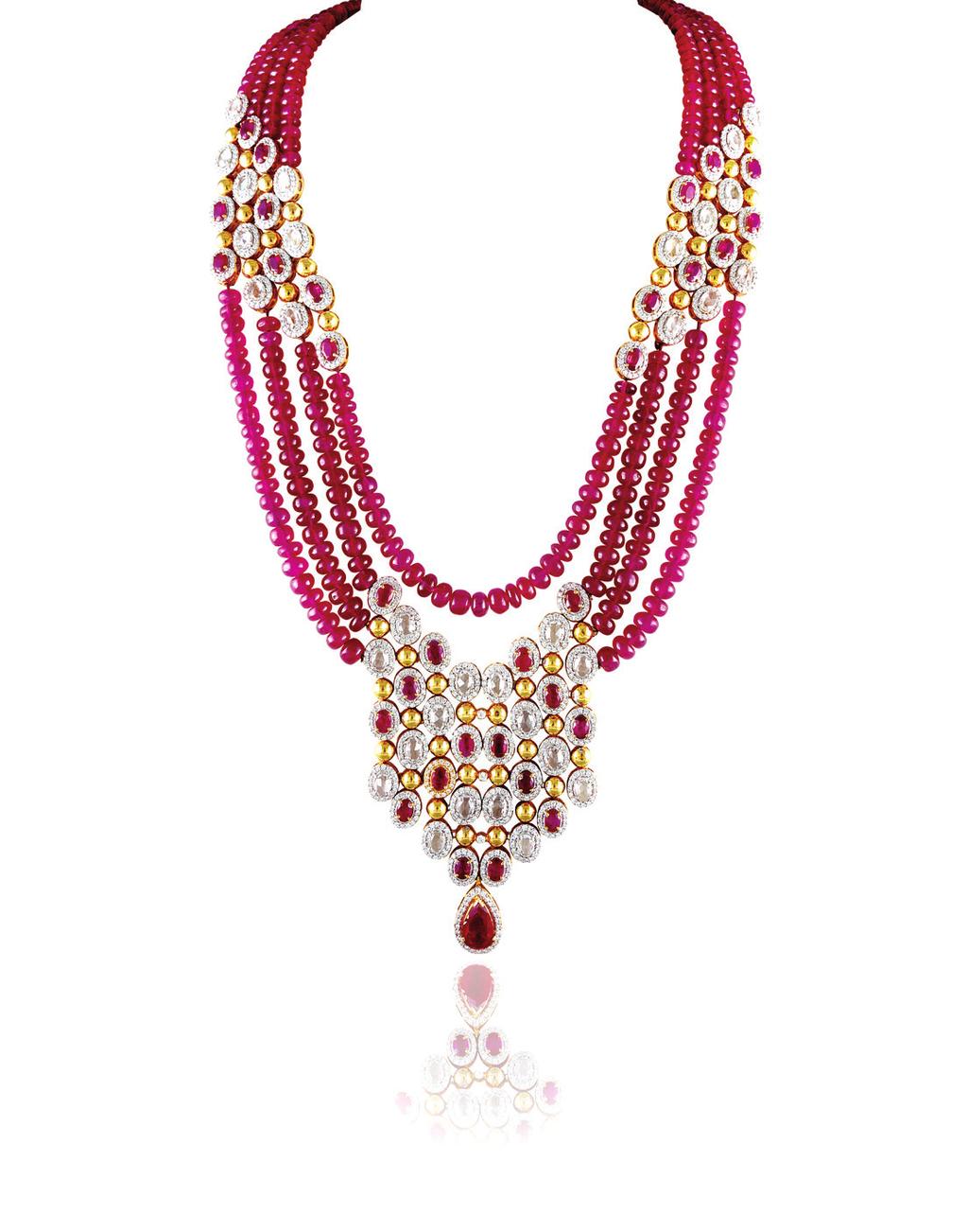 bride is, are trending. Set with a generous dollop of gemstones or only diamonds, these neckpieces spell modern luxury.