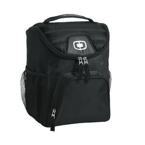 408112 OGIO Chill 6-12 Can Cooler Open top design with a top grab handle and a front zippered pocket.