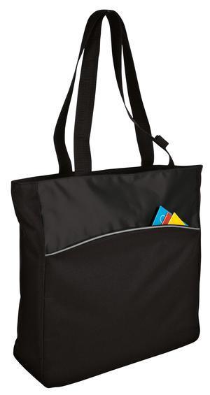 B1510 Port & Company Improved Two-Tone Colorblock Tote Main compartment with a zippered opening.