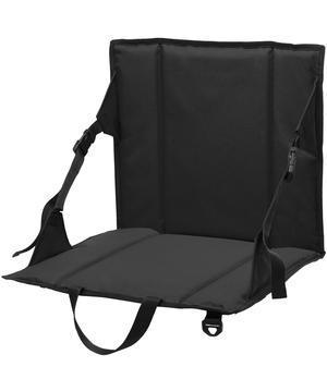 BG601 Port Authority Stadium Seat Portable padded seat adjusts for comfort and has a zippered pocket. Web carrying handles. Reinforced support bars in seat back.