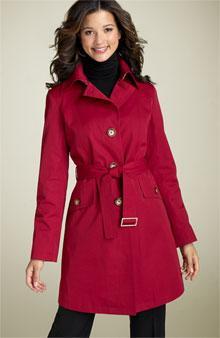 Trench Coat Military style coat with epaulets and a double yoke at the shoulders.