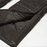 zip fastening zip fly double thigh pocket on the left with waterproof zip