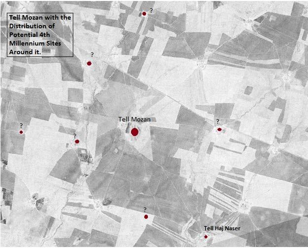 Figure 22 Image showing the possible 4 th millennium sites around Tell Mozan.