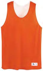197 198 TRICOT MESH REVERSIBLE TANK Two layers of 100% polyester tricot mesh Fully reversible Bottom hem finished
