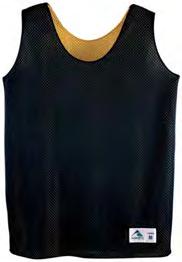 146 LADIES TRICOT MESH REVERSIBLE TANK Two layers of 100% polyester tricot mesh Ladies fit Fully reversible Bottom hem