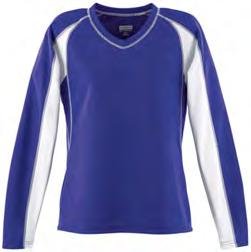 on shoulder, sleeves and side seams Set-in sleeves. 1206 LADIES: XS-2XL AUGUSTASPORTSWEAR.COM VOLLEYBALL / COURT SERIES 1210 1210 1211 2 1 2-INCH LADIES POLY/SPANDEX 2.