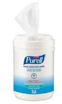 9113-06 9111-12 9121-06-CMR 9120-06-CMR 9031-06 9030-12 9124-28-CMR 9124-TRY-CMR PURELL Canister Wipes 40 CT. 80 CT. 100 CT. 175 CT. 270 CT. PURELL Hand Sanitizing Wipes Durable, non-linting wipes.