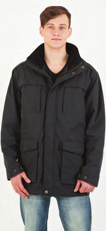 ARCTIC STORM Style: MARK 1537 Colours: MOSS, BLACK, NAVY Sizes: M-XXL Ratio: 1:2:2:1 18 PCS PER CTN Sizes: 3XL-5XL Ratio: 2:2:1 10PCS PER CARTON Men s showerproof, fleece lined jacket zip fastening,
