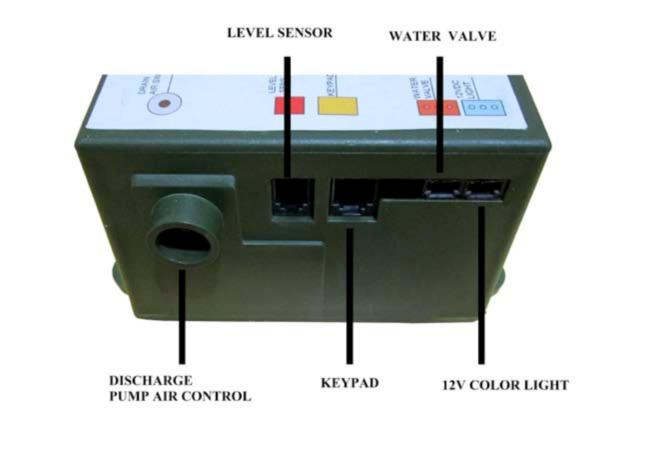 3) b) Connect the Water Valve to MasterBox port named WATER VALVE, (Fig. 3). Note: The water valve is unidirectional. c) Connect the Light to MasterBox port named 12VDC LIGHT, (Fig. 3). Note: You can also use the adaptor with the AC port named LIGHT, (Fig.