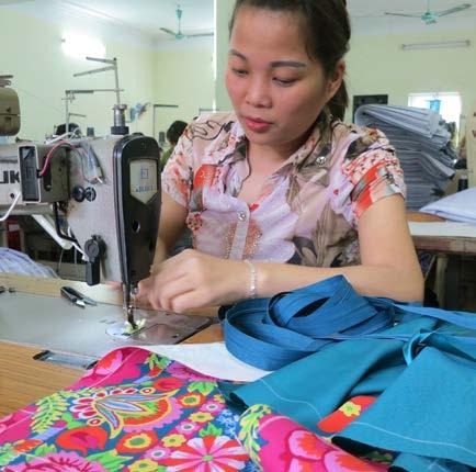 ARTISANS IN VIETNAM For our Kaffe Fassett collaboration, we are working with a fantastic stitching factory in Hanoi, Vietnam who are working with Kaffe s colourful fabric designs which are digitally