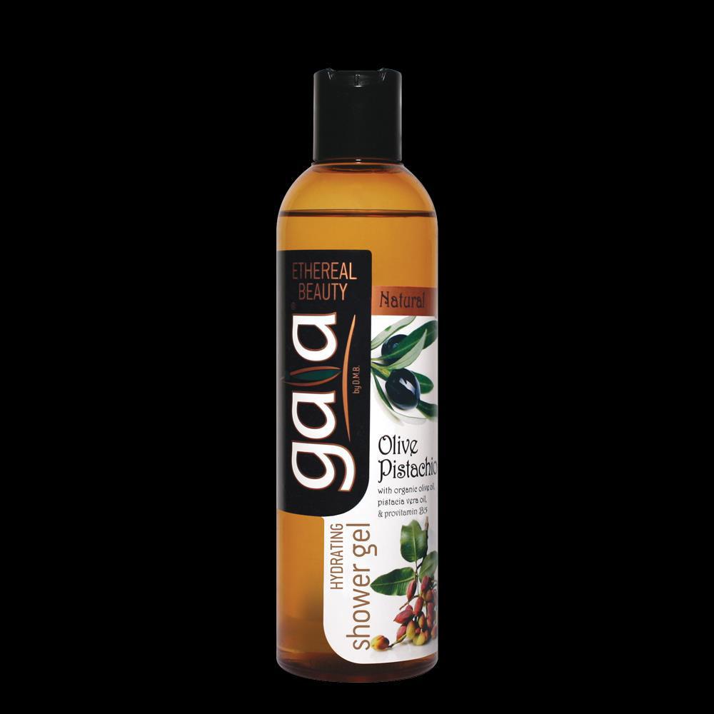 HYDRATING SHOWER GEL - 200ML - NATURAL with Organic Olive Oil, Pistacia Vera Oil, Argan Oil & Provitamin B5.