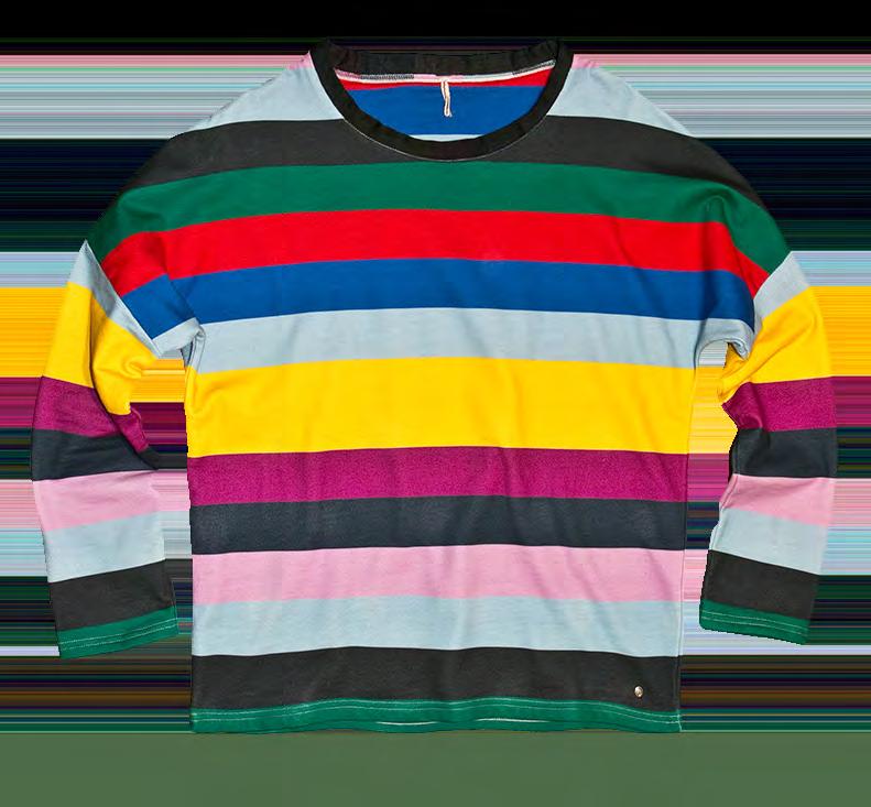 multi-colored block stripes.
