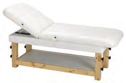 Sitting on four height-adjustable legs, this treatment table is able to distribute