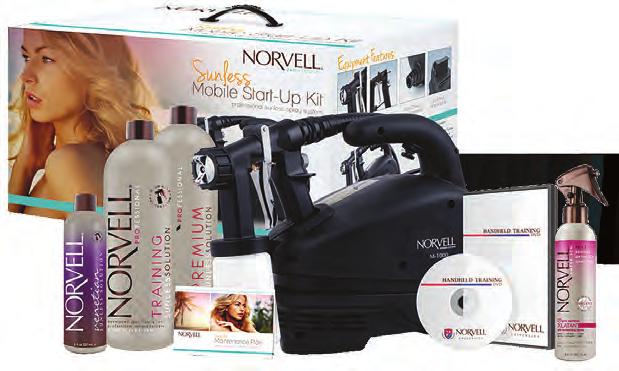 SPRAY TANNING NORVELL Arena All-in-One Kit NORVELL This unique, all-in-one spray system combines the beauty of the Norvell Overspray Reduction Booth with the