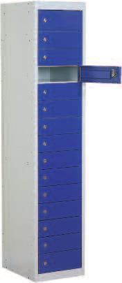 l Single door locker version allows access to all compartments under one key.