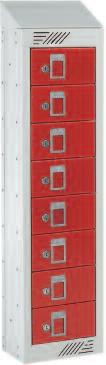Single-Door Locker Compartment size l 90h x 285w x 425d mm Height - 1778mm 381 457 Fifteen-Door Locker Compartment size l 90h x 285w x