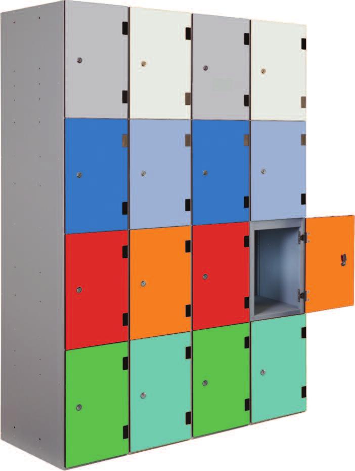 Laminate Door Lockers Combines the versatility of steel lockers with the durability of solid grade laminate doors.