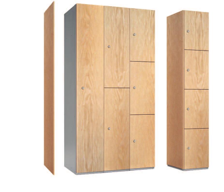 MDF Wood Laminate Door Lockers Lockers combine the strength and durability of steel lockers with the aesthetic appearance of wooden lockers.
