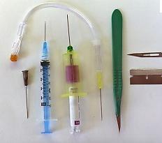 Needles and Sharps PrecauBons Because percutaneous