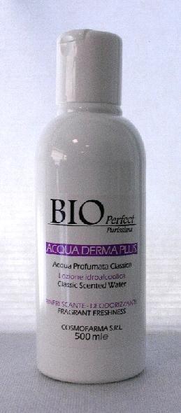 BIO PERFECT ACQUADERMA PLUS For any skin and scalp type. Classic scented water: a hydroalcoholic lotion with natural extracts for daily skin comfort.