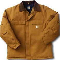 Corduroy collar with snaps under collar for optional hood. Chest sizes 36-50 even $98.