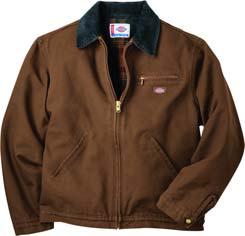 sanded duck jacket features an authentic, warm blanket lining, corduroy collar and bi-swing back.