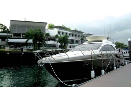 island with one of its main models: SportRiva 56'.