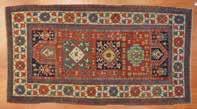 Persia, circa 1915 Est $200-400 836 Soumak rug, approx 86 x 116 China, modern Est $300-500 844 Rare antique double prayer Kazak rug approx 43 x 8, Caucasus, circa 1900 Est $3,000-4,000