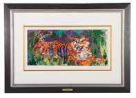 $3,000-4,000 LeRoy Neiman Young Tiger, serigraph (American, 1921-2012) Ed 280/300, pencil signed LeRoy Neiman lr, Styria Studio blindstamp ll, image size: 12 x 26 1/2 in, framed Est $1,400-1,600 955