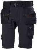 HELLY HANSEN WORKWEAR 2018 77445 CHELSEA EVOLUTION SERVICE PANT AVAILABLE IN MARCH 992 BLACK C44-C62, D88-D116 4-way stretch: 93% Polyamide, 7% Elastane 310 g/sm Secondary: 79% Cotton, 21% Polyester